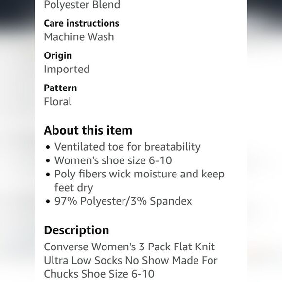 Converse 3-Pack Iridescent No-Show Socks - Picture 3 of 6